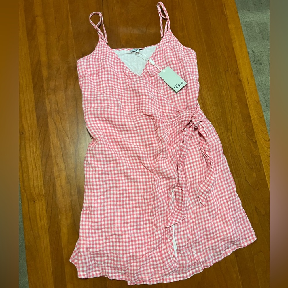 Rails Malia Linen Blend Wrap Mini Dress